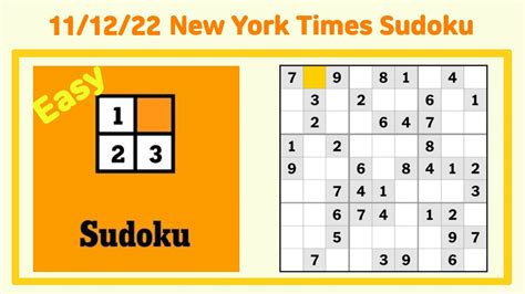 The numbers you use in a KenKen puzzle depends on the size of the puzzle grid you choose. . Nytimes sudoku easy